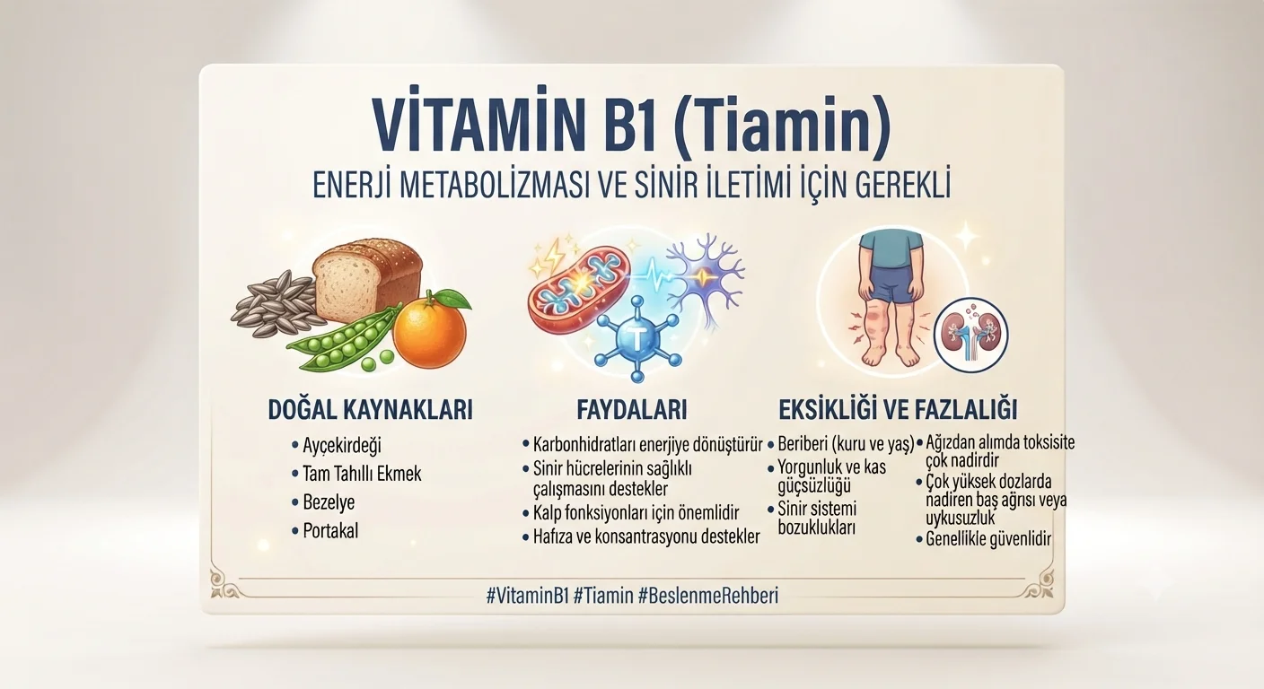 B1 Vitamini (Tiamin) Faydaları ve Zararları
