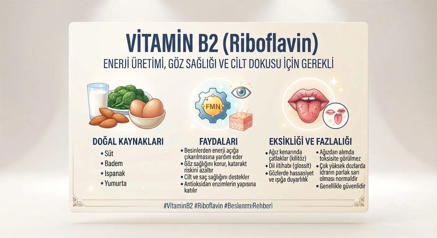 B2 Vitamini (Riboflavin) Eksikliğinde Ne Olur? Belirtileri ve Nedenleri