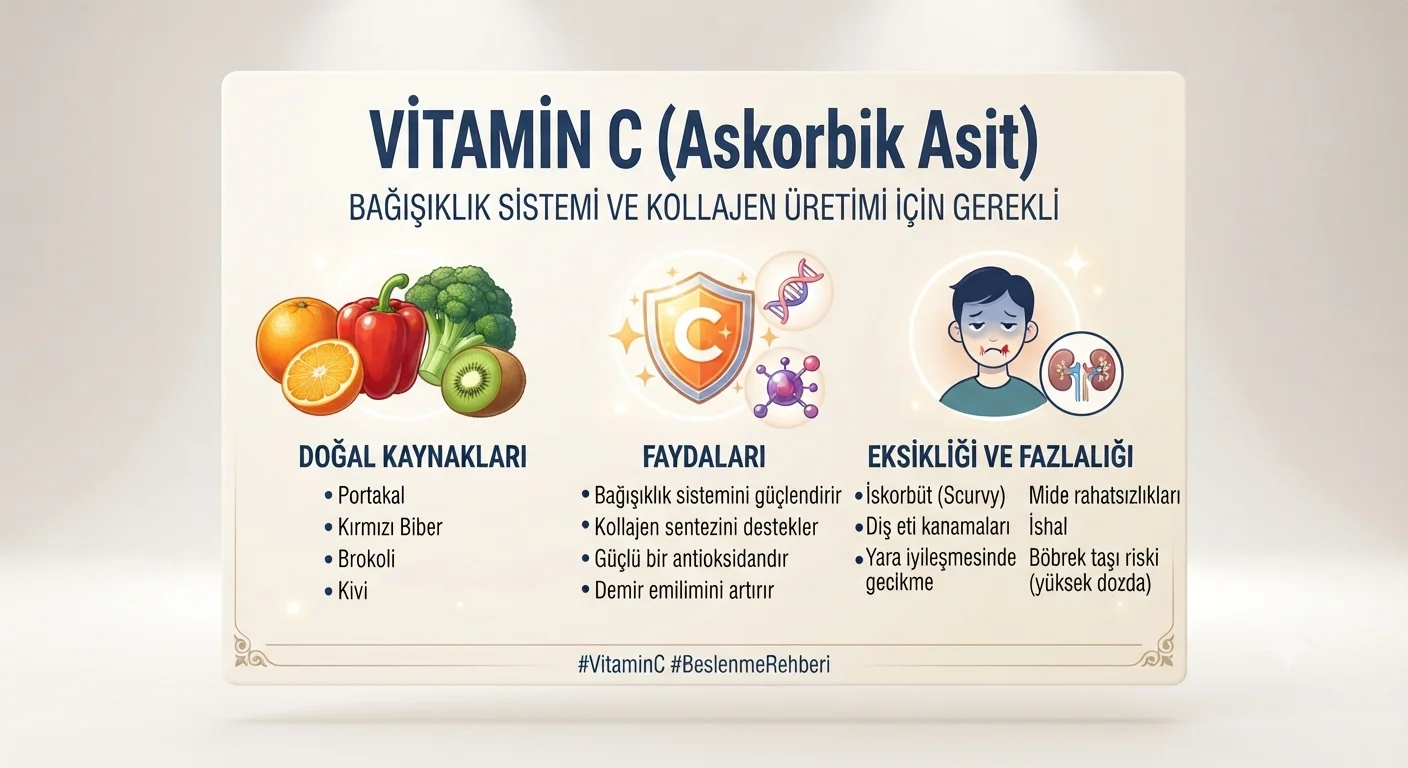 C Vitamini Eksikliğinde Ne Olur? Belirtileri ve Nedenleri